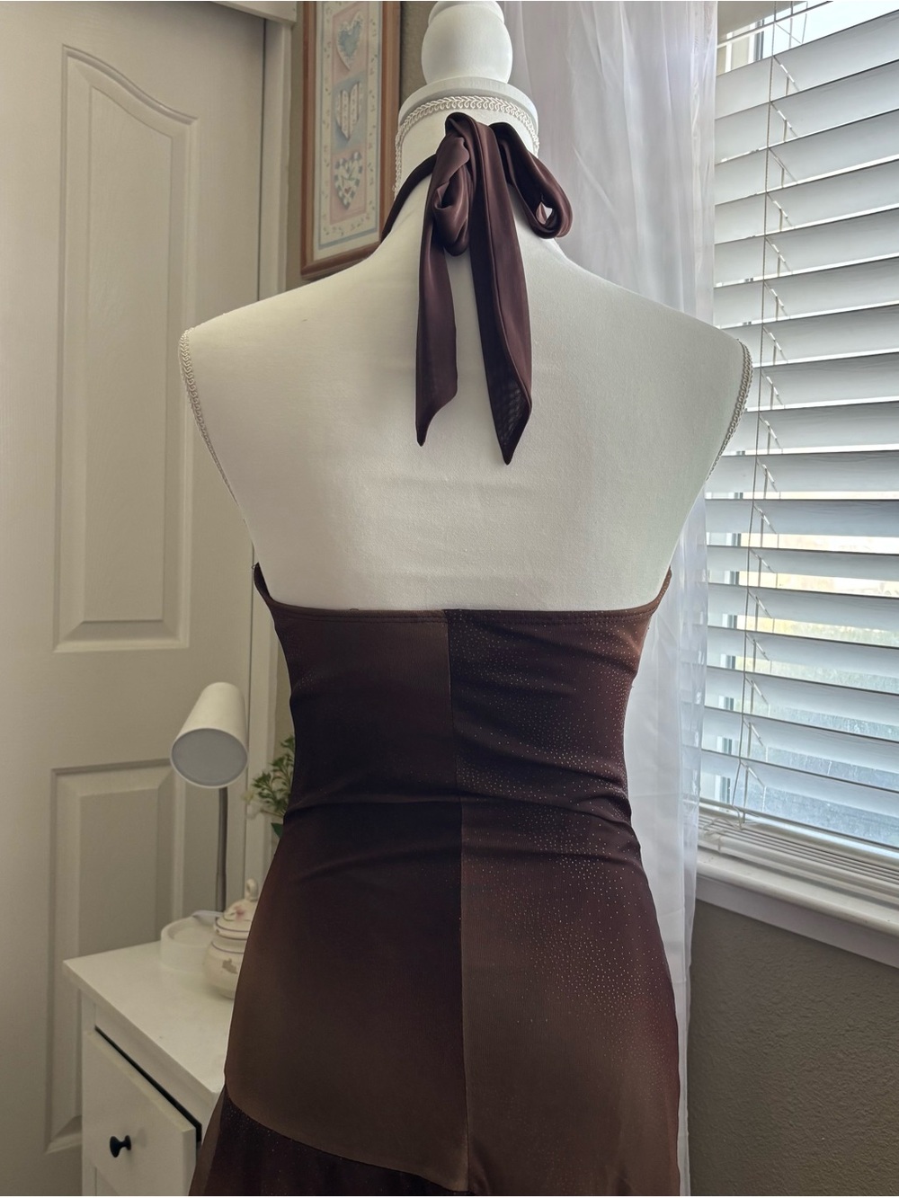 Finesse Brown Ruffle Dress - Picture 4 of 6
